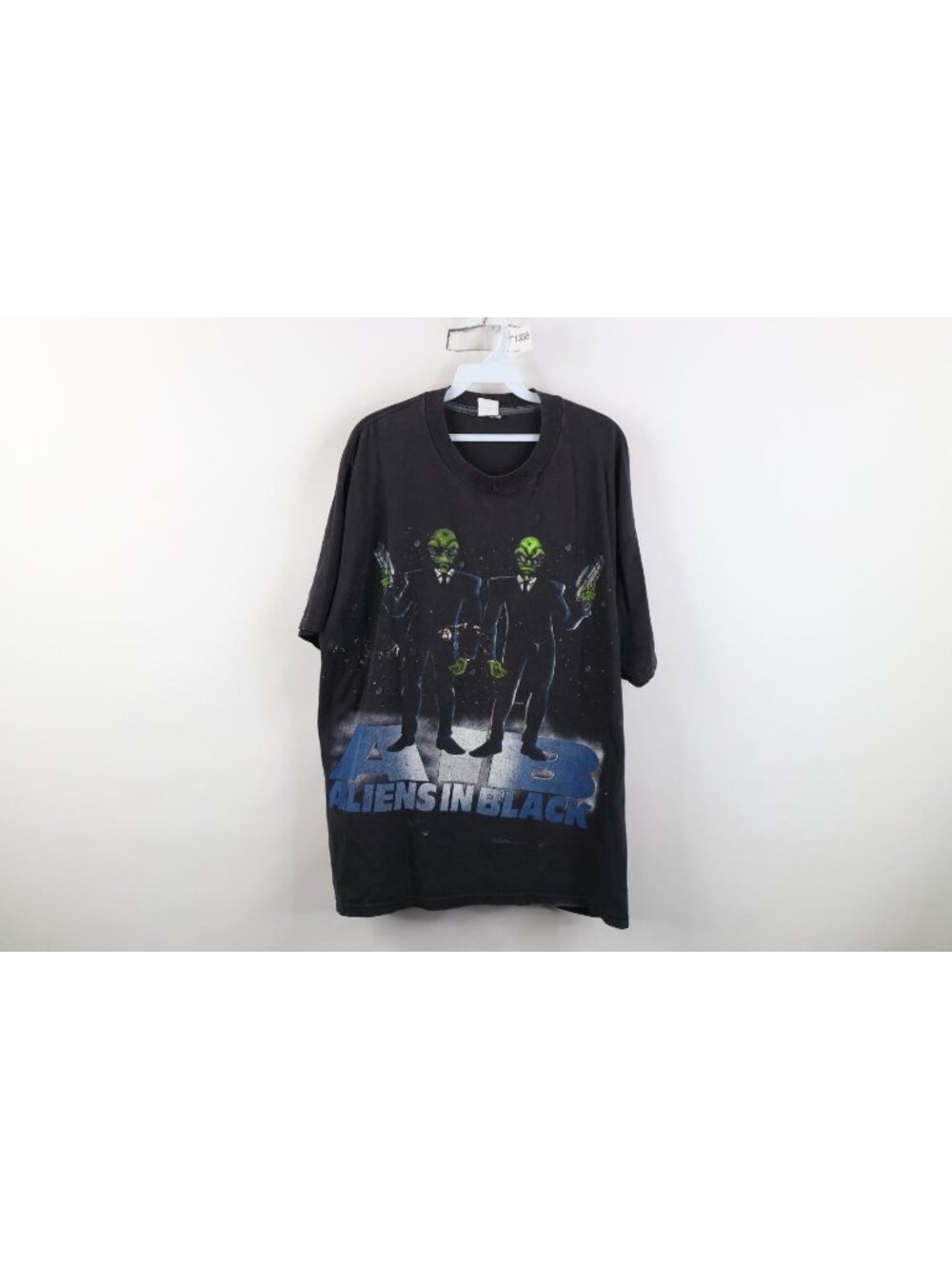 Vintage 90s Aliens In Black T-Shirt Mens Size L Black Distressed Parody USA